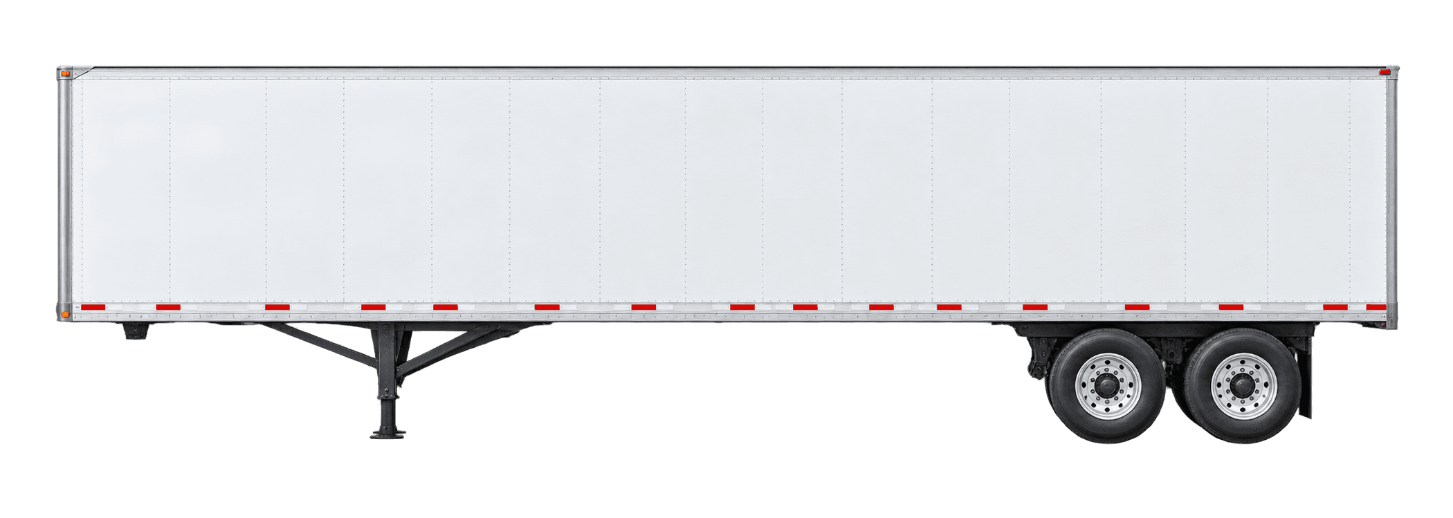 Side view of a 53 foot dry van trailer